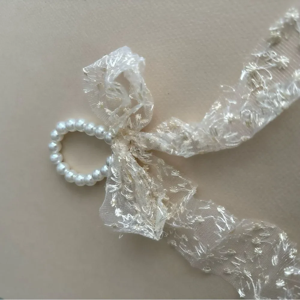 Boho Lace Bow Hair Tie M1696